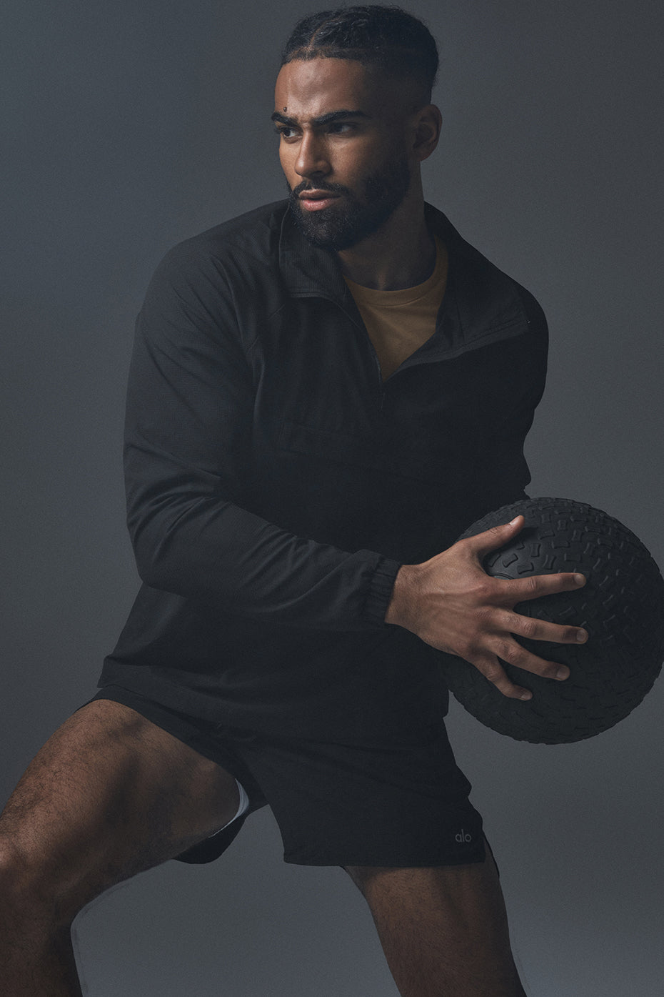 Ripstop 1/4 Zip On-Set Jacket - Black