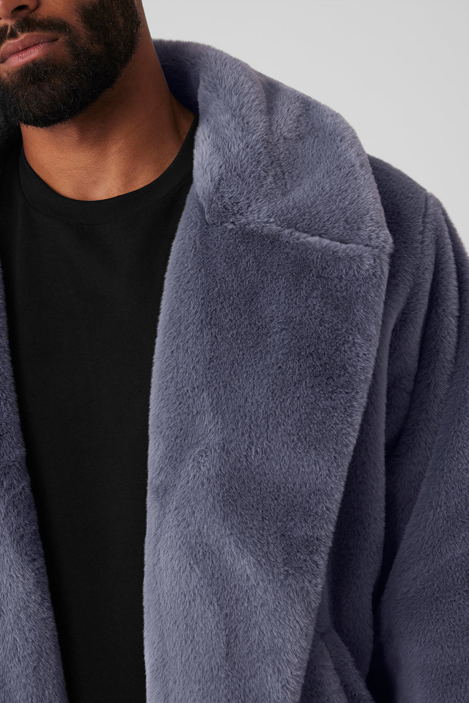 Oversized Faux Fur Trench - Fog