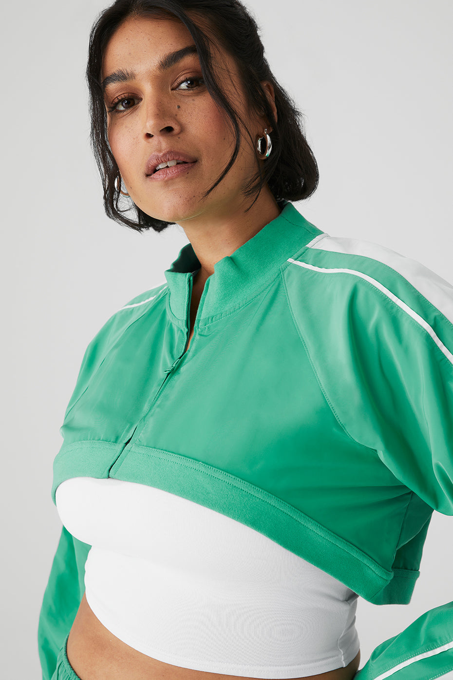 Racetrack Shrug - Lettuce/White