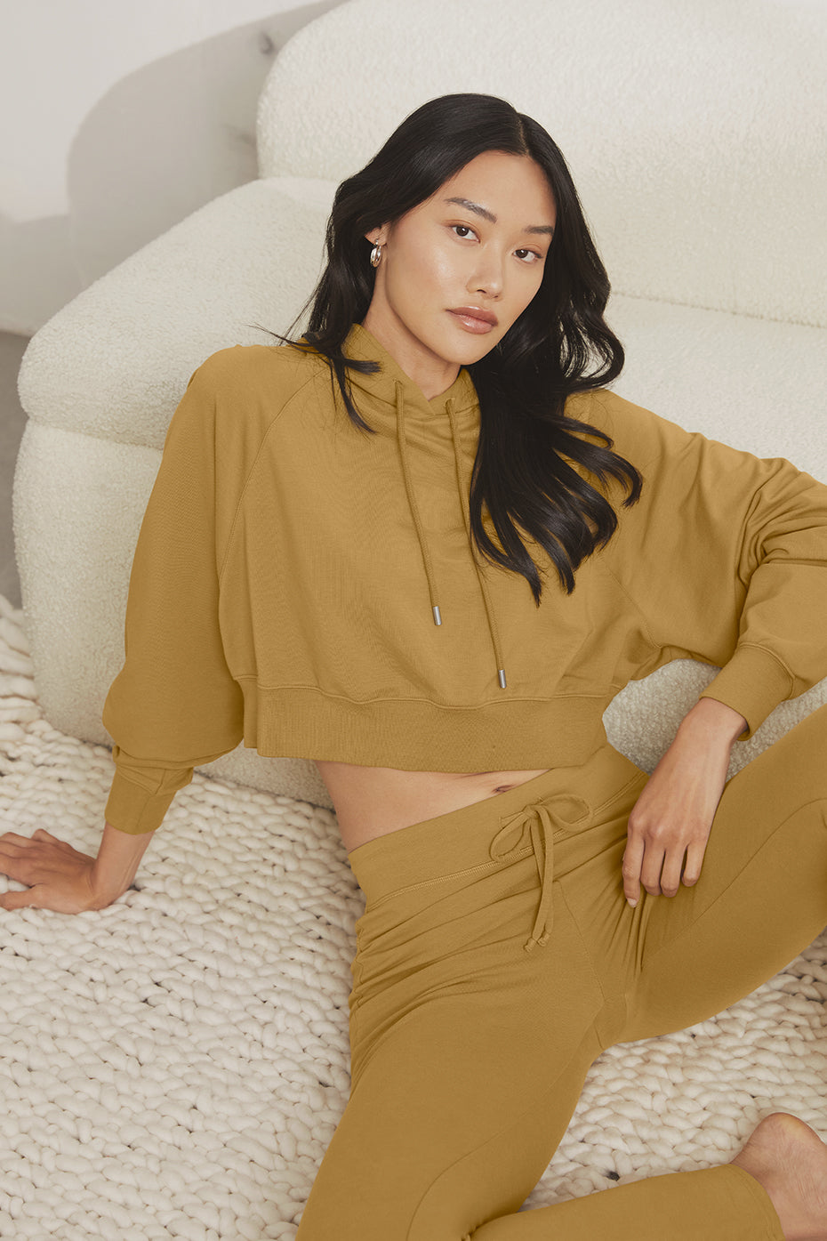 Cropped Double Take Hoodie - Golden Olive Branch