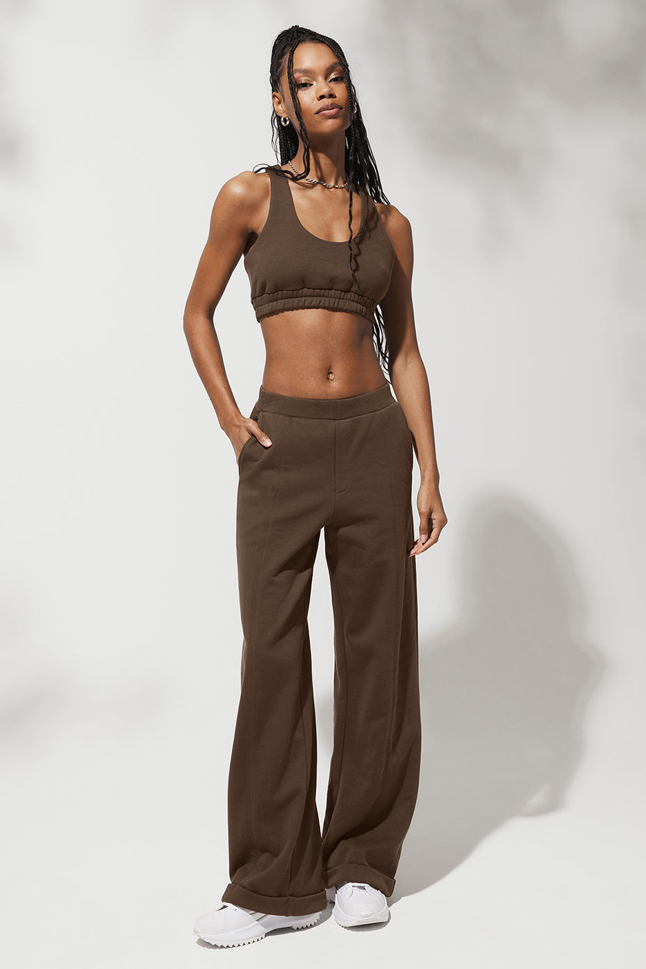 High-Waist Trouser Wide Leg Pant - Espresso