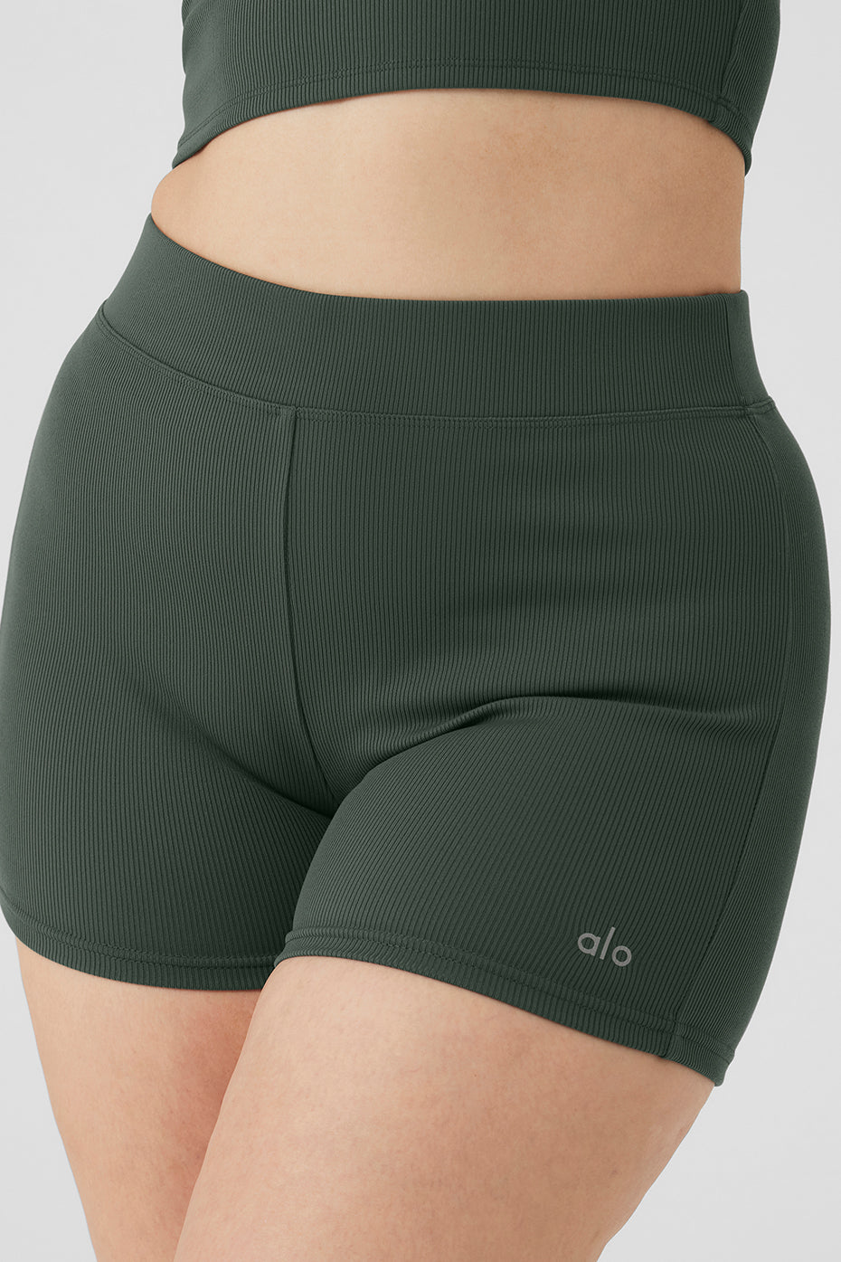 Goddess Ribbed High-Waist Hot Short - Dark Cactus