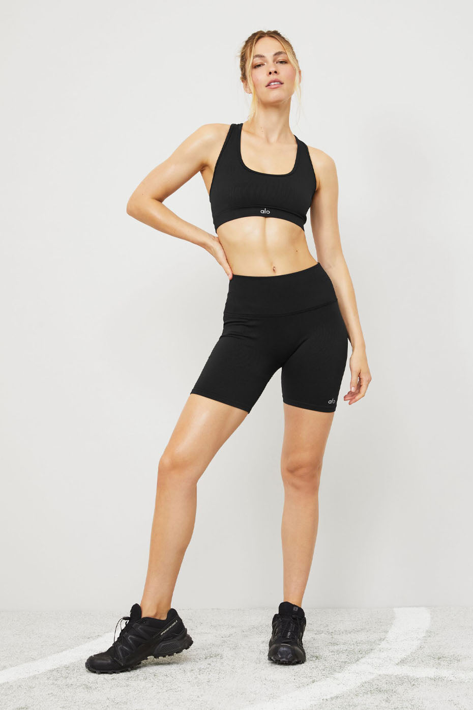 Seamless Ribbed Bra - Black