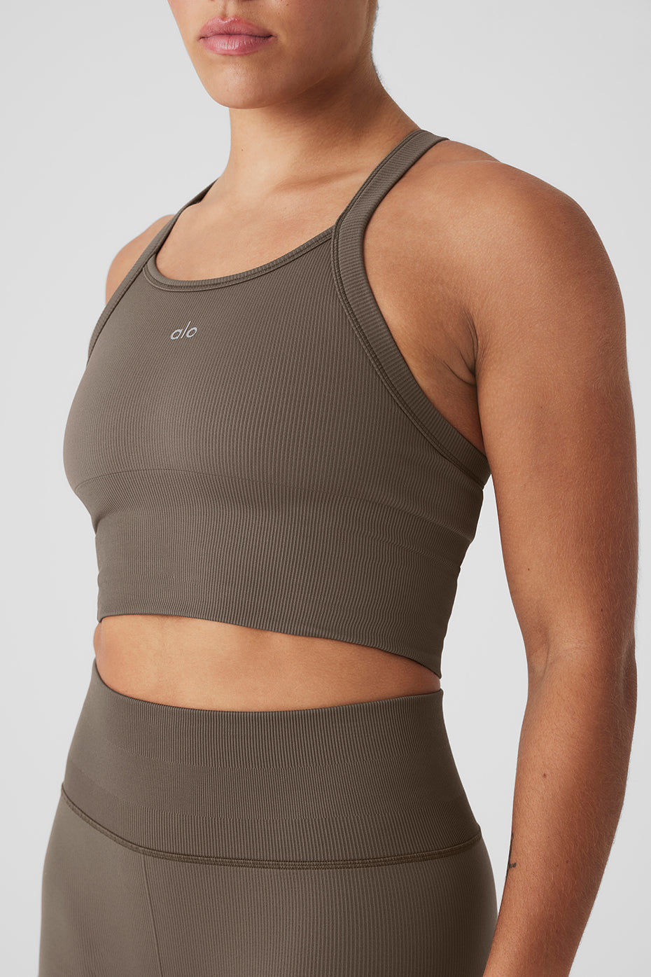 Seamless Ribbed Favorite Bra Tank - Olive Tree