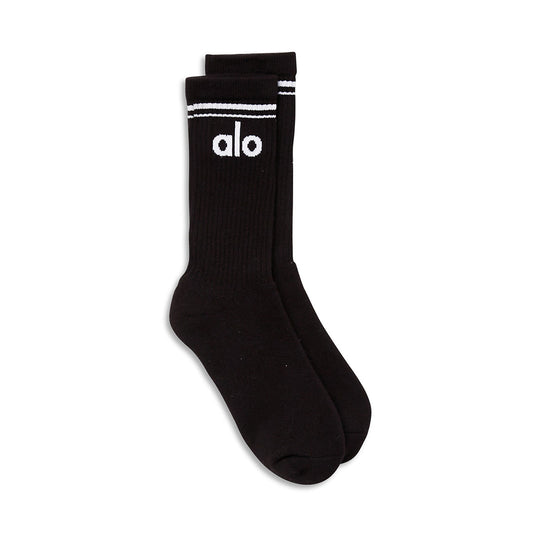 Unisex Throwback Sock- Black/White