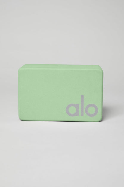 Uplifting Yoga Block - Honeydew/Silver