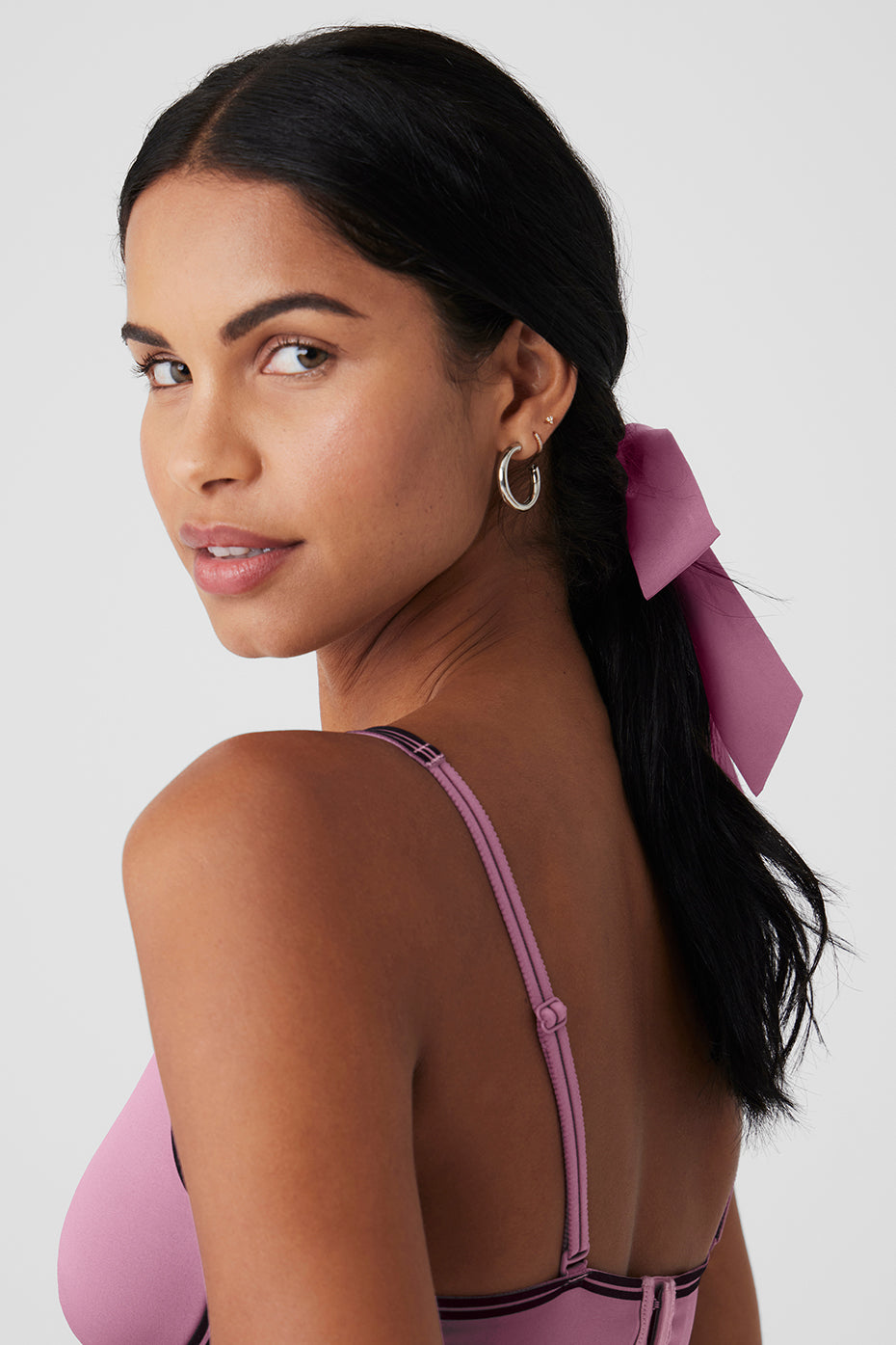 Love Knots Tie Scrunchie - Soft Mulberry