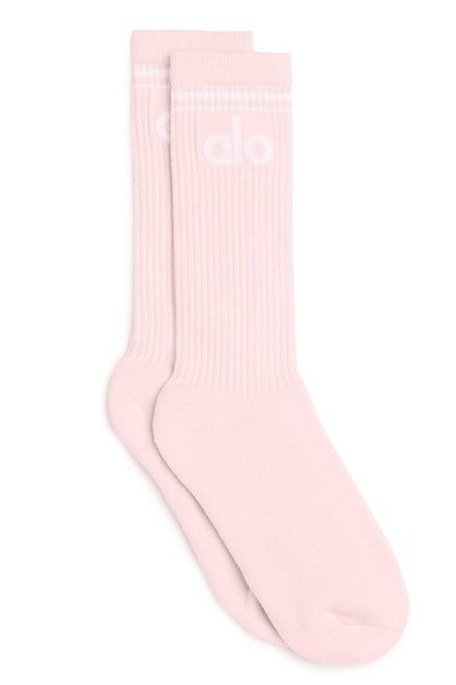 Unisex Throwback Sock - Powder Pink/White