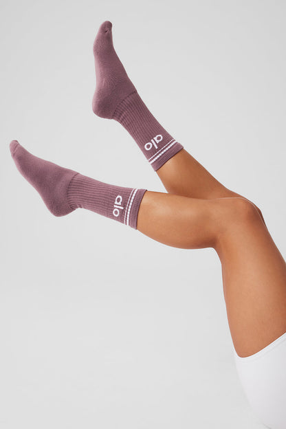 Unisex Throwback Sock - Woodrose/White