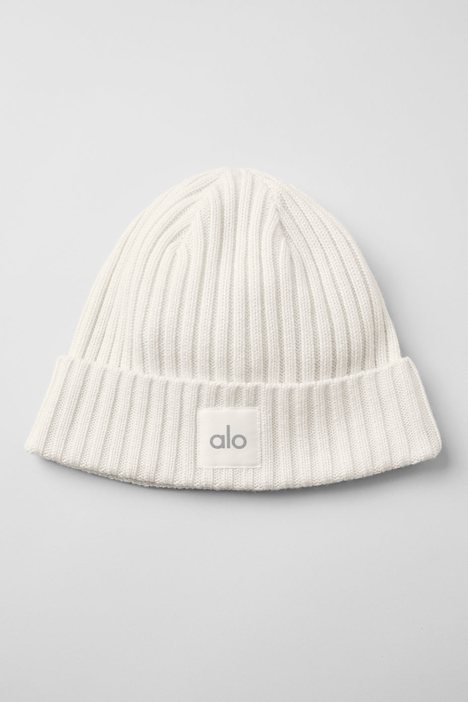 Cashmere Blend Rib Beanie - Ivory