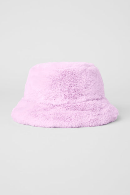 Faux Fur Bucket Hat - Sugarplum Pink