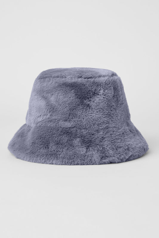 Faux Fur Bucket Hat - Fog
