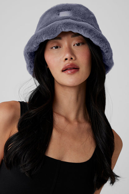 Faux Fur Bucket Hat - Fog