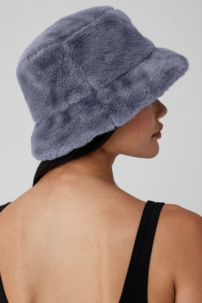 Faux Fur Bucket Hat - Fog