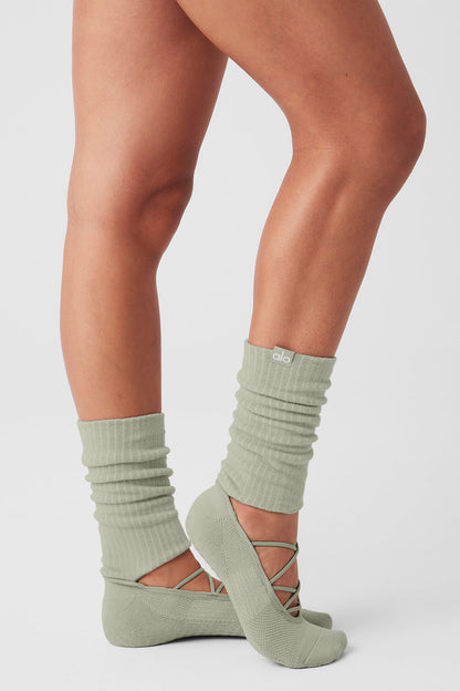 Women's Strappy Siren Grip Sock - Limestone