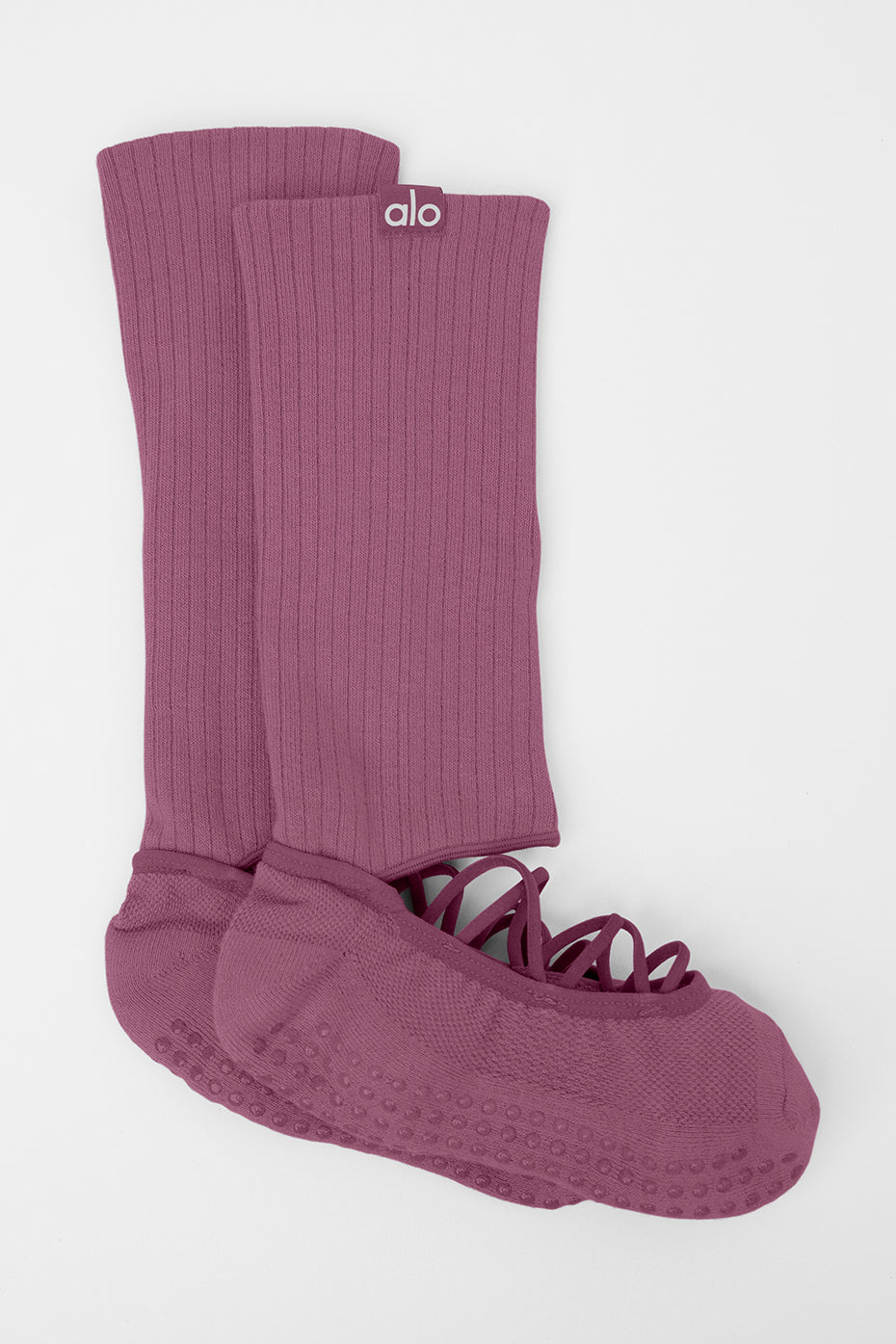 Women's Strappy Siren Grip Sock - Soft Mulberry