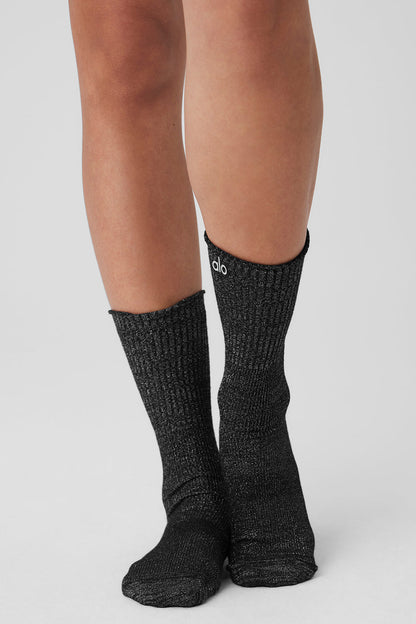 Glitz And Glam Grip Sock - Black