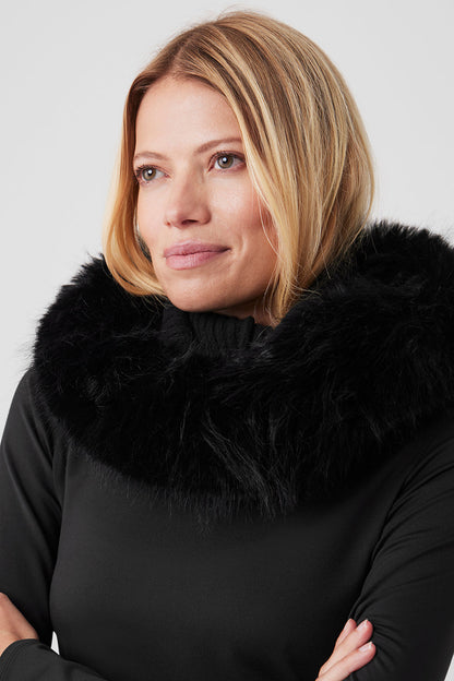 Opulent Faux Fur Wintersun Balaclava - Black