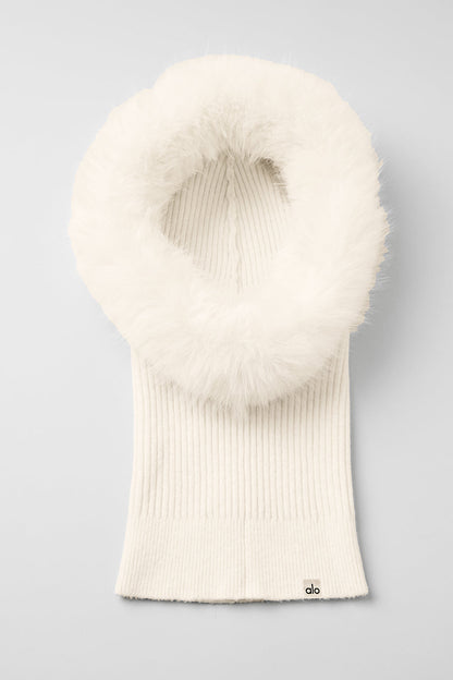 Opulent Faux Fur Wintersun Balaclava - Ivory