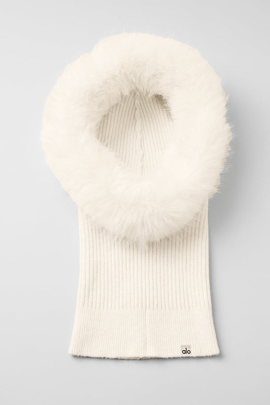 Opulent Faux Fur Wintersun Balaclava - Ivory