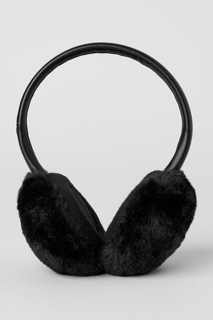 Faux Fur Ear Muff - Black
