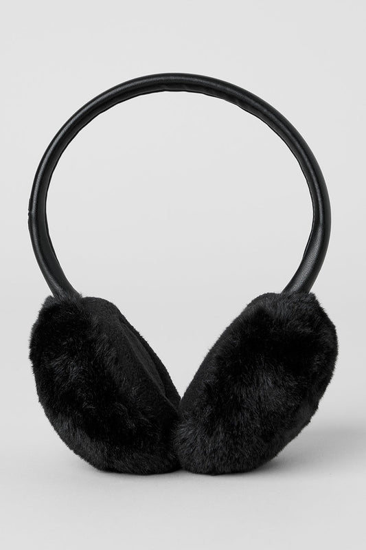 Faux Fur Ear Muff - Black