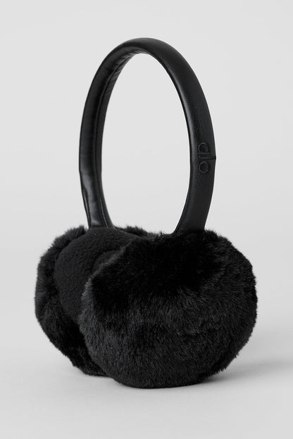 Faux Fur Ear Muff - Black