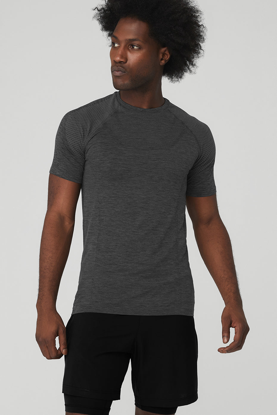 Amplify Seamless Short Sleeve Tee - Black Heather