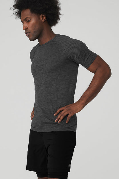 Amplify Seamless Short Sleeve Tee - Black Heather