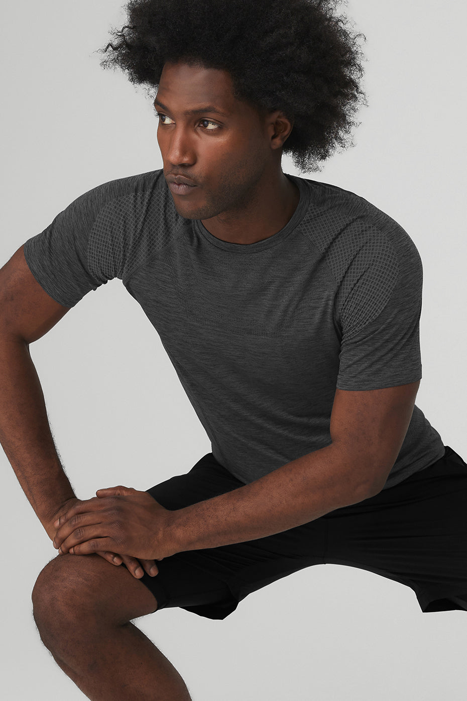 Amplify Seamless Short Sleeve Tee - Black Heather