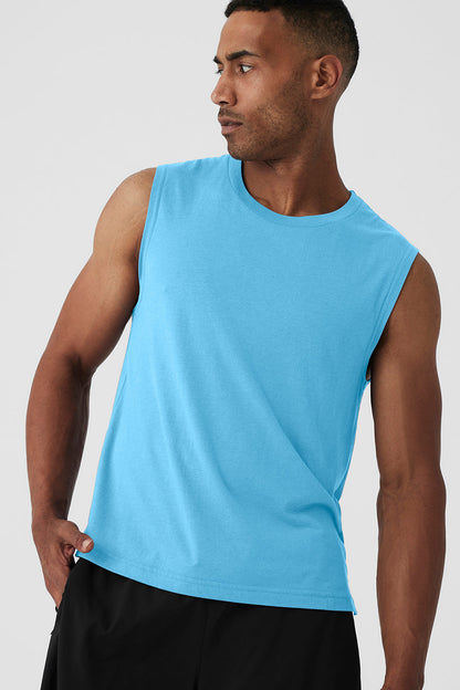 The Triumph Muscle Tank - Azure Blue