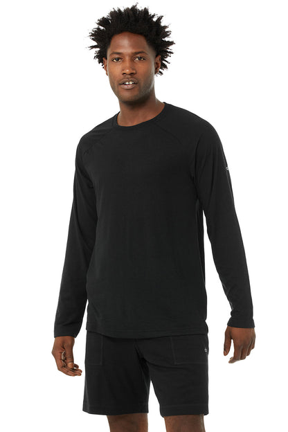 Triumph Long Sleeve Tee - Solid Black Triblend