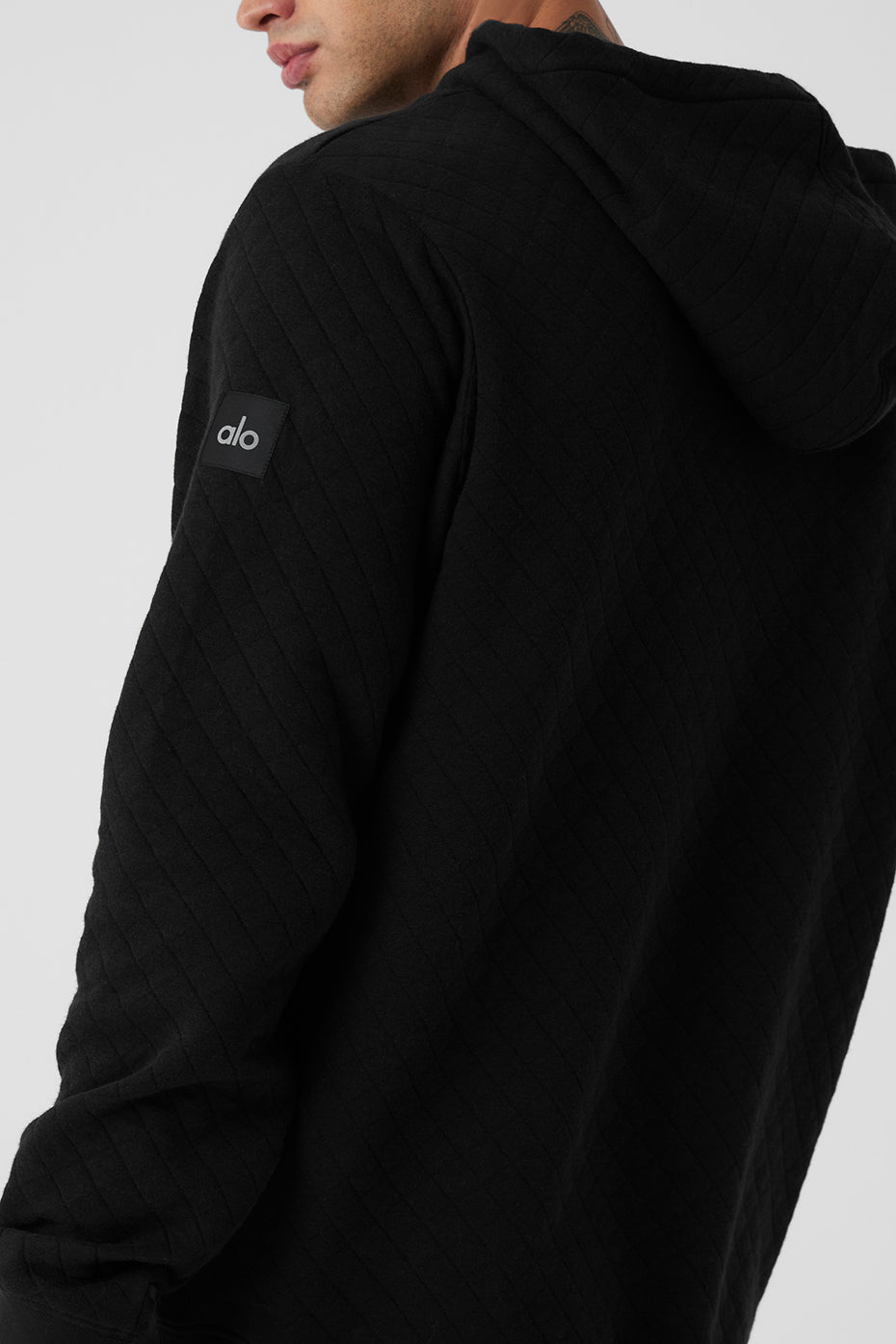 Quilted Stadium Hoodie - Black