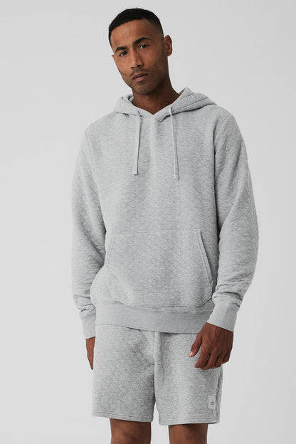 Quilted Stadium Hoodie - Athletic Heather Grey