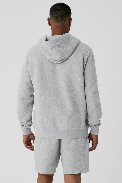 Quilted Stadium Hoodie - Athletic Heather Grey