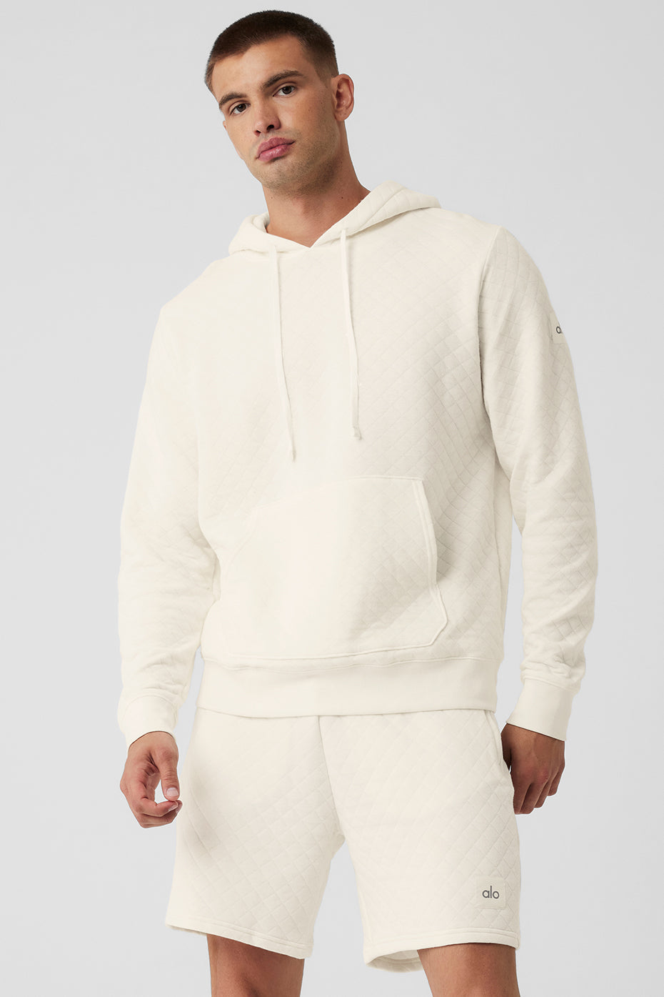 Quilted Stadium Hoodie - Ivory