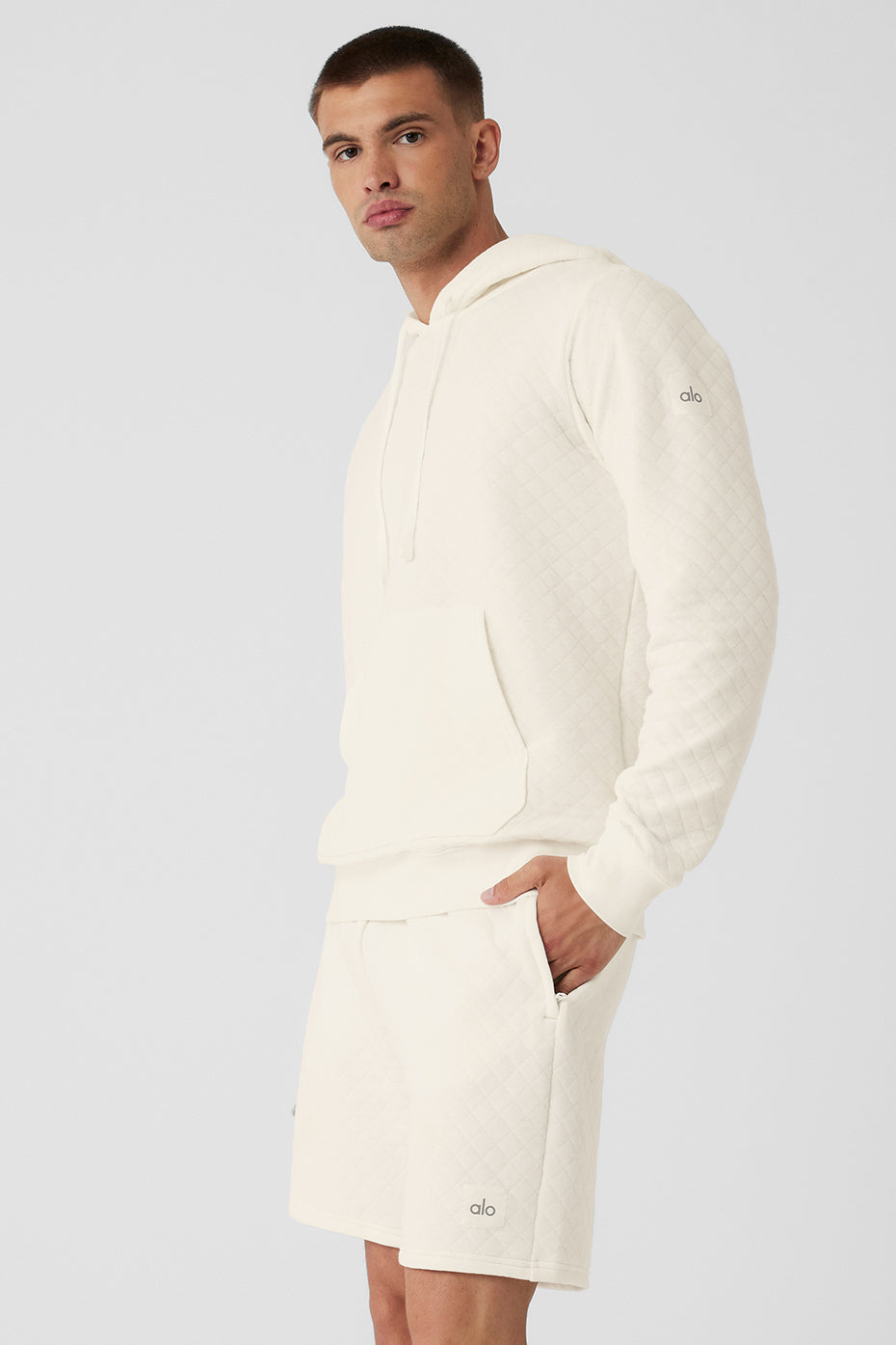 Quilted Stadium Hoodie - Ivory