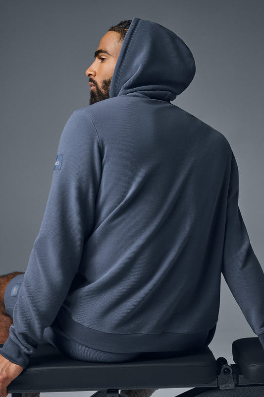 Micro Waffle Fast Break Hoodie - Bluestone