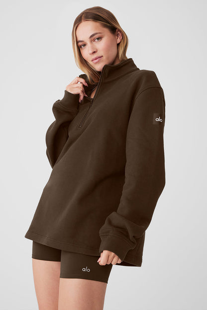 Renown Heavy Weight 1/4 Zip - Espresso