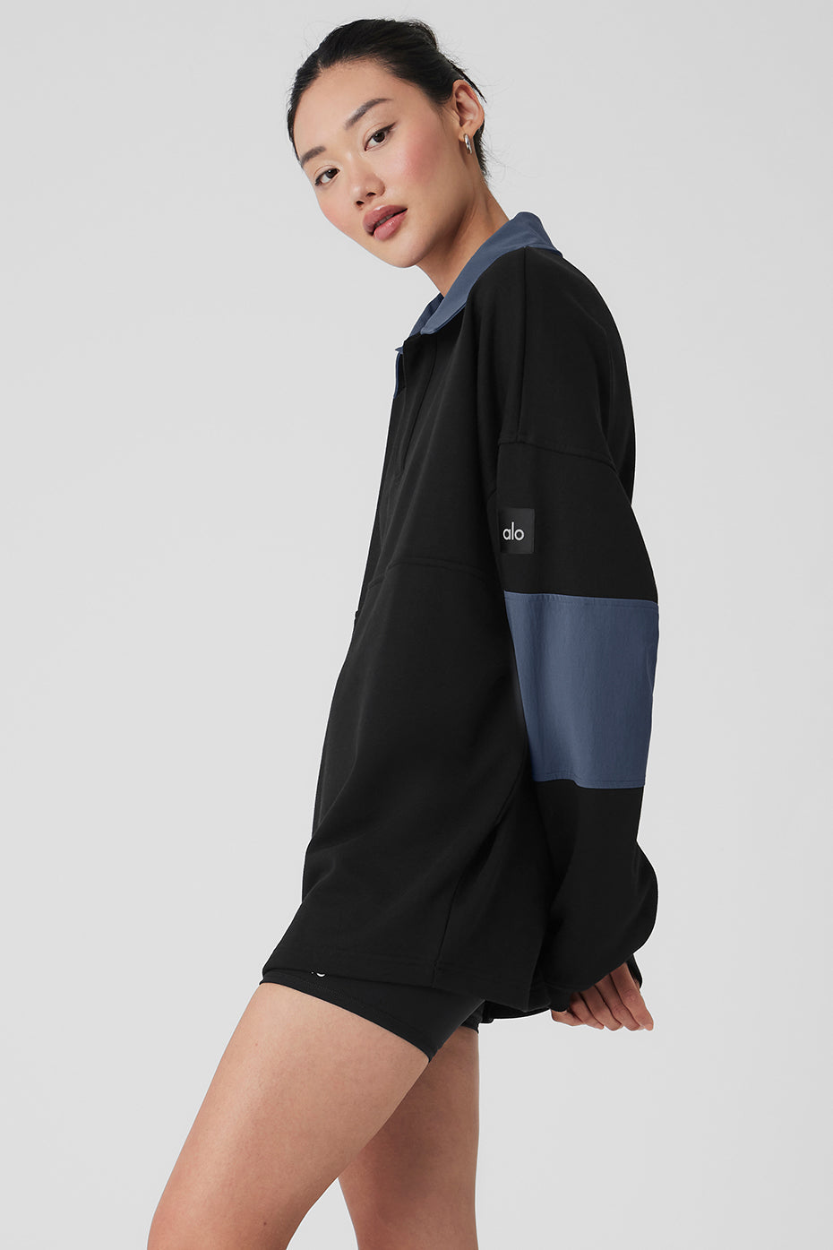 Mixmatch Rugby Sweatshirt - Black/Bluestone
