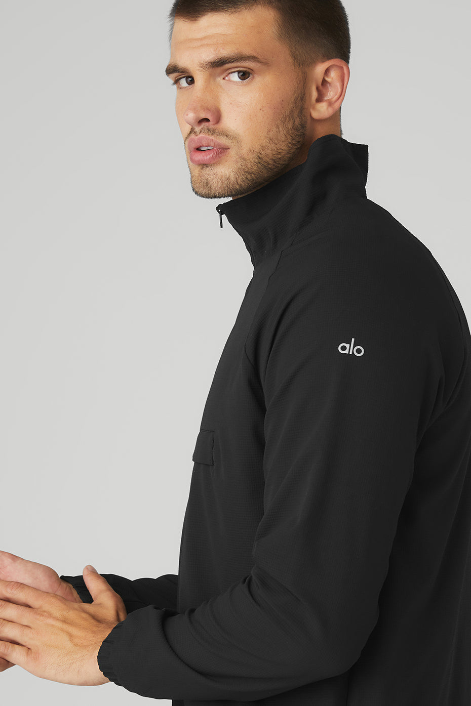 Ripstop 1/4 Zip On-Set Jacket - Black