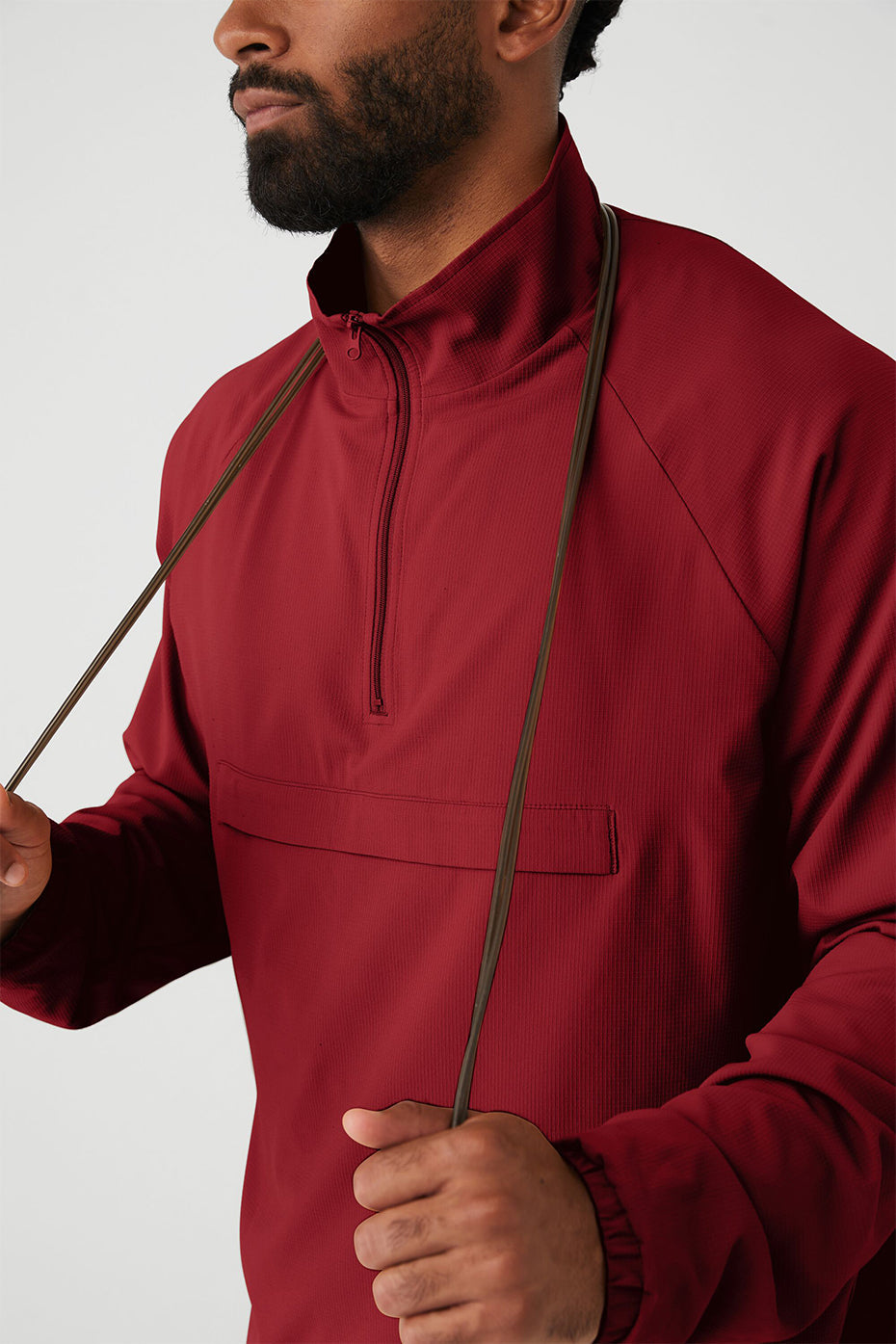 Ripstop 1/4 Zip On-Set Jacket - Victory Red
