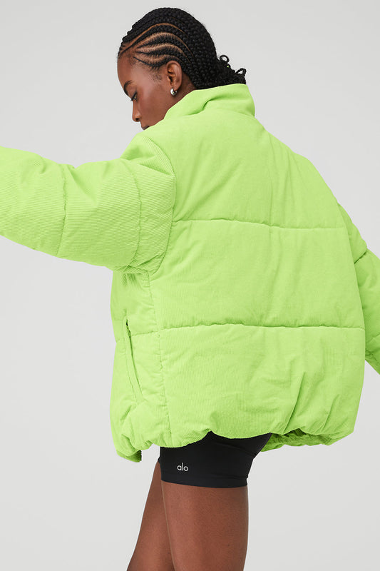 Corduroy Stage Puffer - Celery