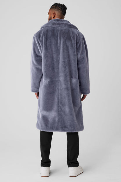 Oversized Faux Fur Trench - Fog
