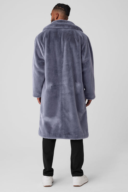 Oversized Faux Fur Trench - Fog