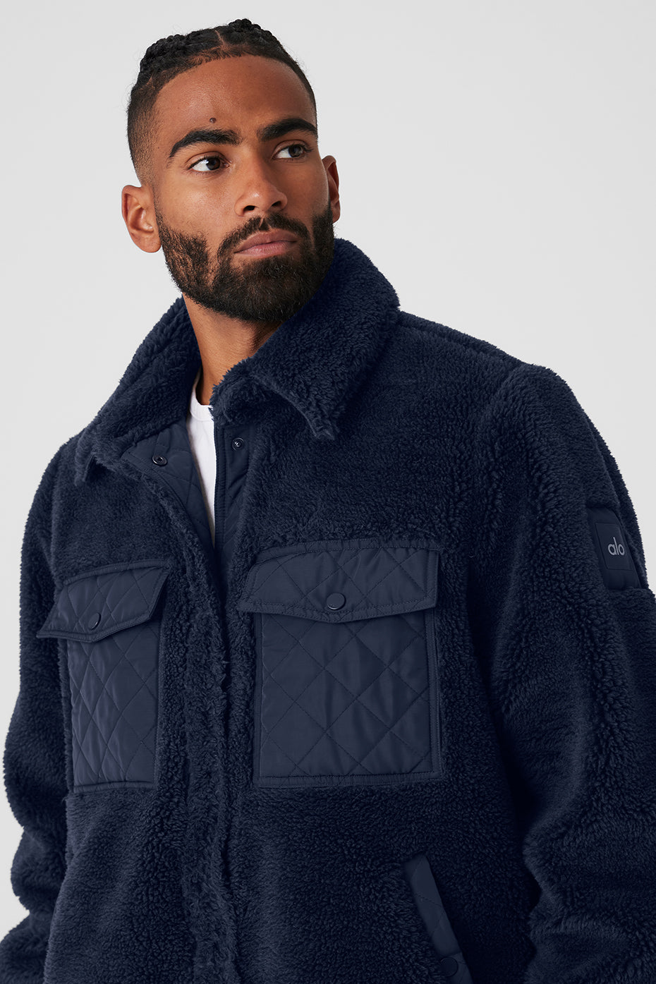Sherpa Edge Shacket - Navy