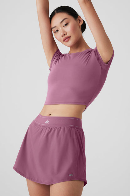Alosoft Crop Finesse Short Sleeve - Soft Mulberry