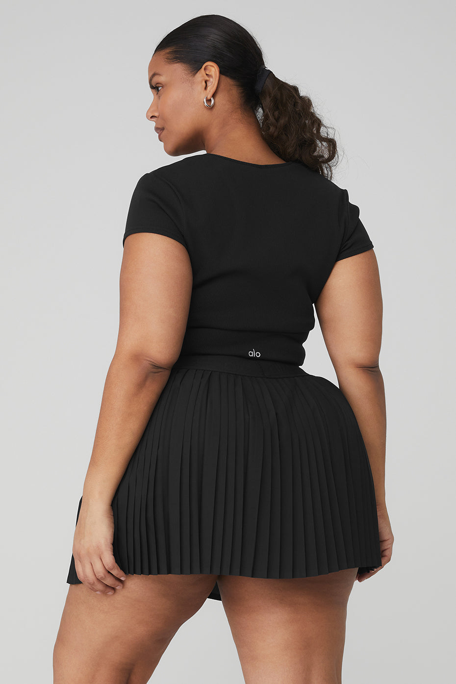 Ribbed Cropped Savvy Short Sleeve - Black