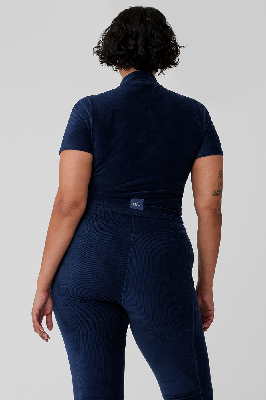 Micro Corduroy Winter Break Mock Neck - Navy