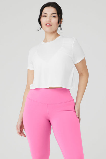 Cropped All Day Short Sleeve - White